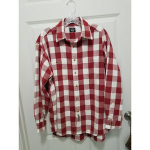 Dockers Women's Drop Shoulders Red/White Plaid Shacket Button Down Sz M NWOT